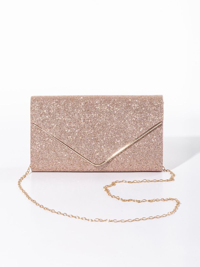 Allover Glitter Decor Chain Square Bag