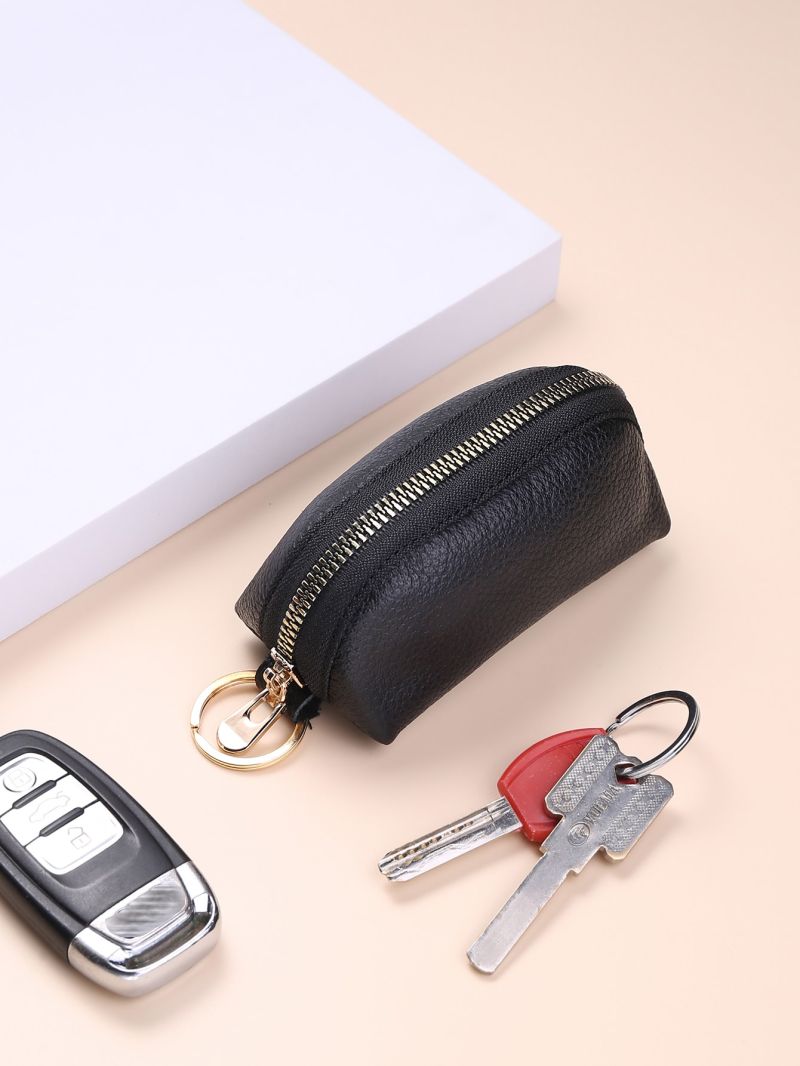 Litchi Embossed Zip Coin Case