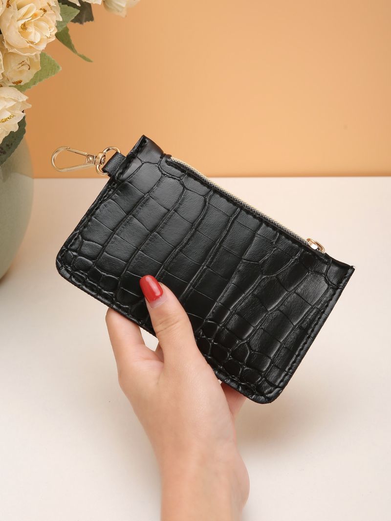 Crocodile Embossed Metal Decor Coin Case