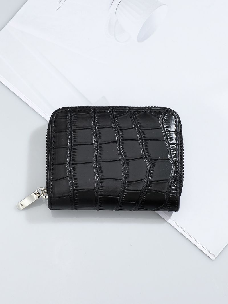 Crocodile Embossed Zip Card Holder