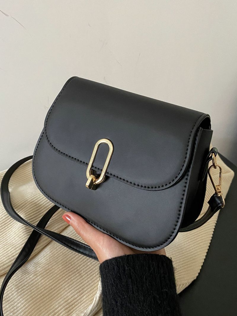 Mini Metal Lock Flap Saddle Bag