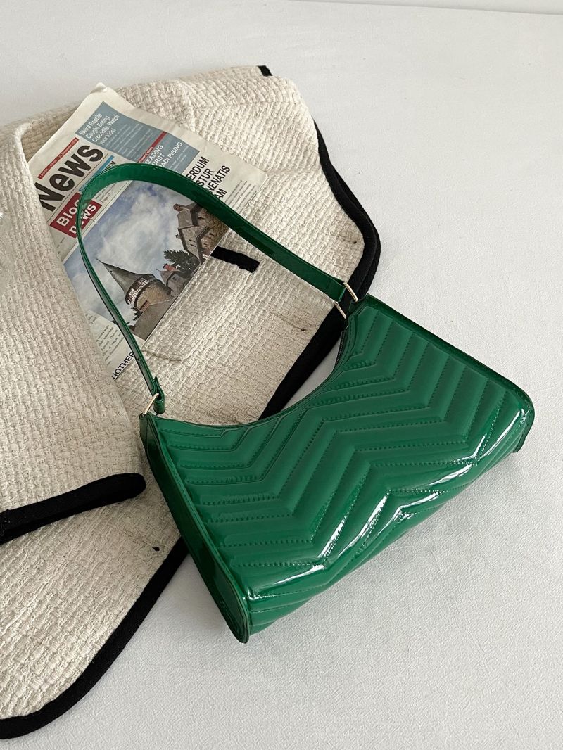 Minimalist Chevron Baguette Bag