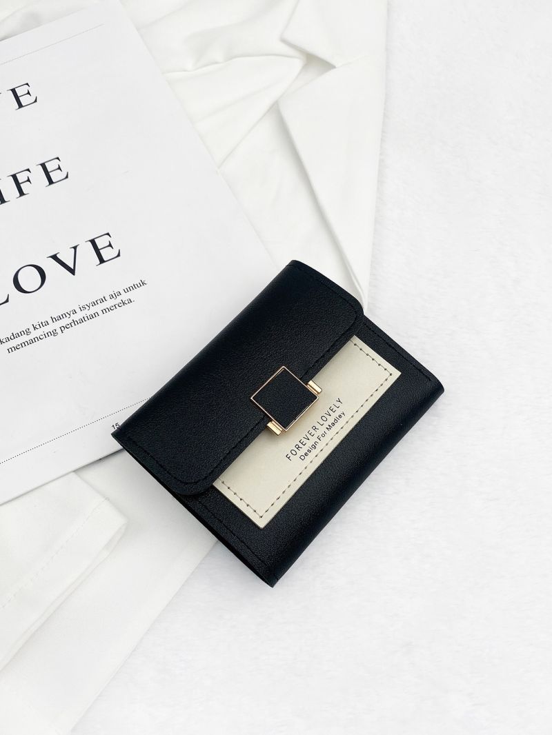 Letter Graphic Colorblock Wallet