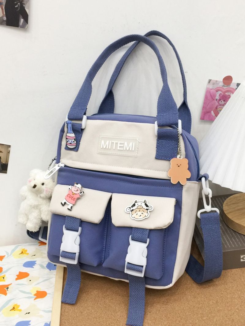 Cartoon Charm Pocket Front Backpack