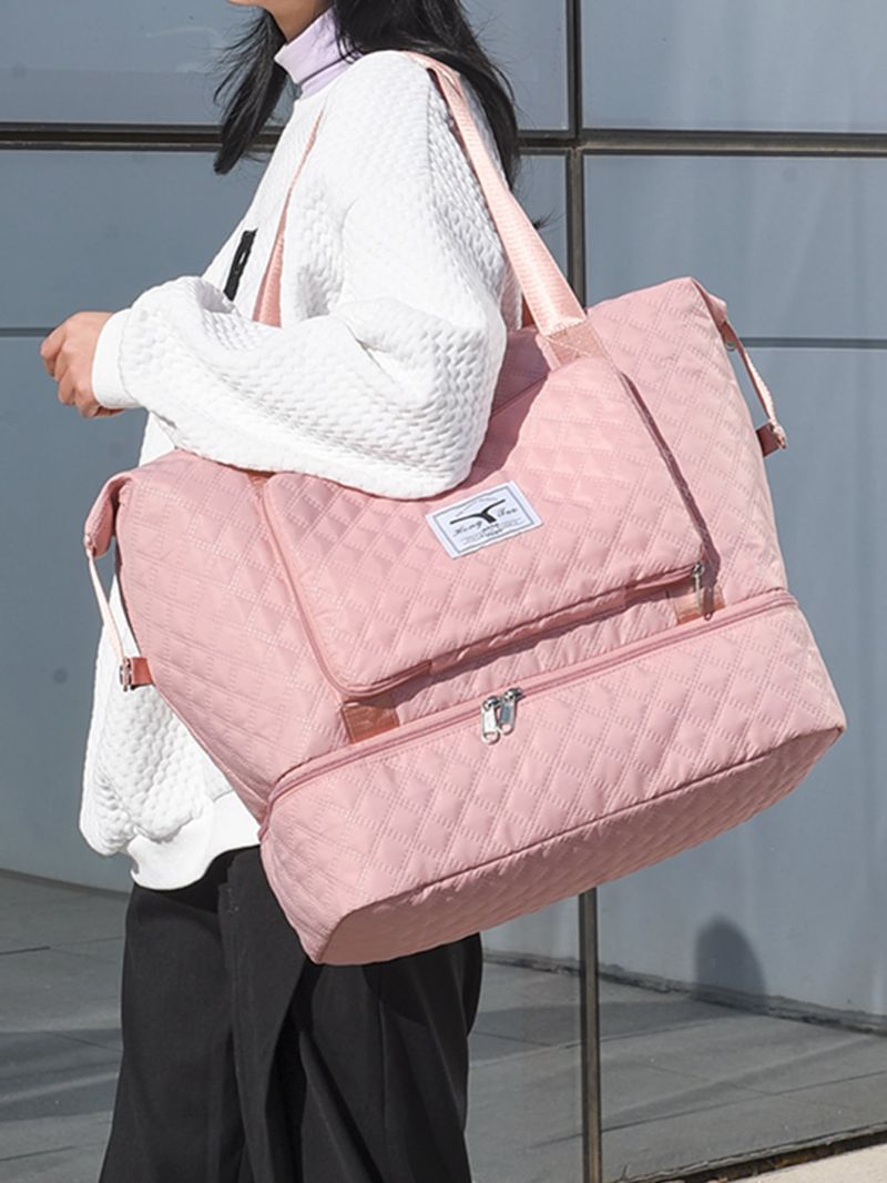 Patch Detail Large Capacity Shoulder Tote Bag