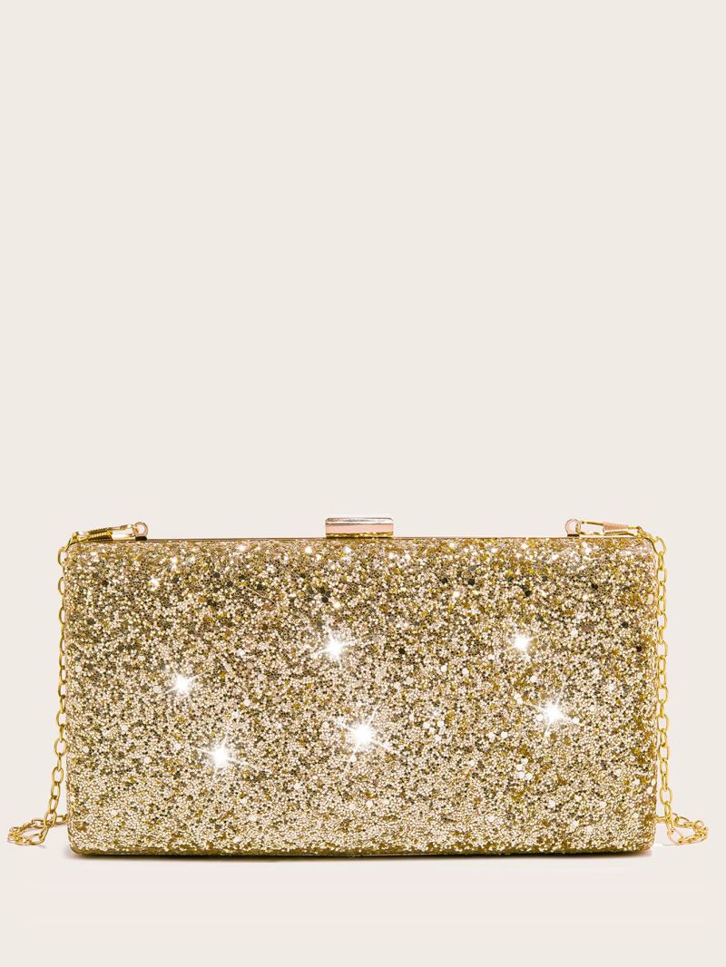 Allover Sequin Decor Chain Box Bag