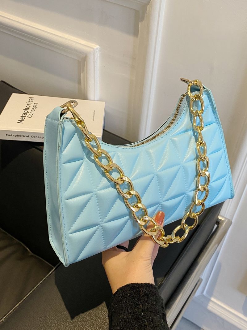 Quilted Chain Baguette Bag