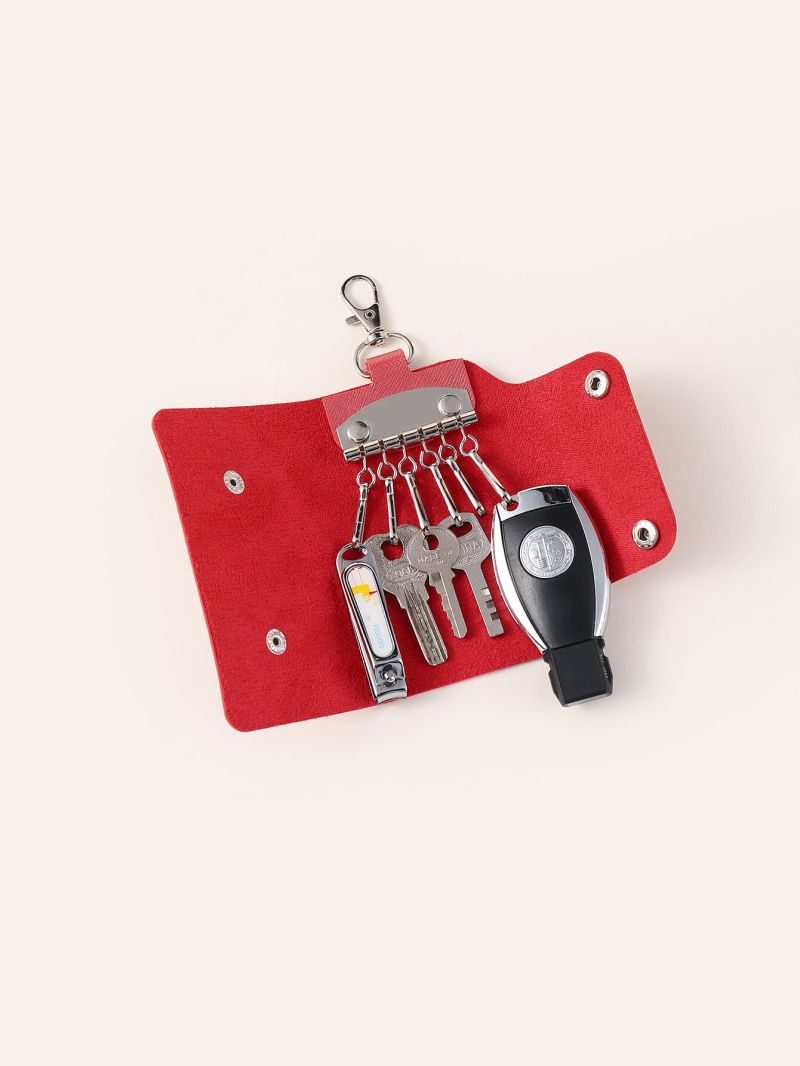 Snap Button Fold Over Key Case