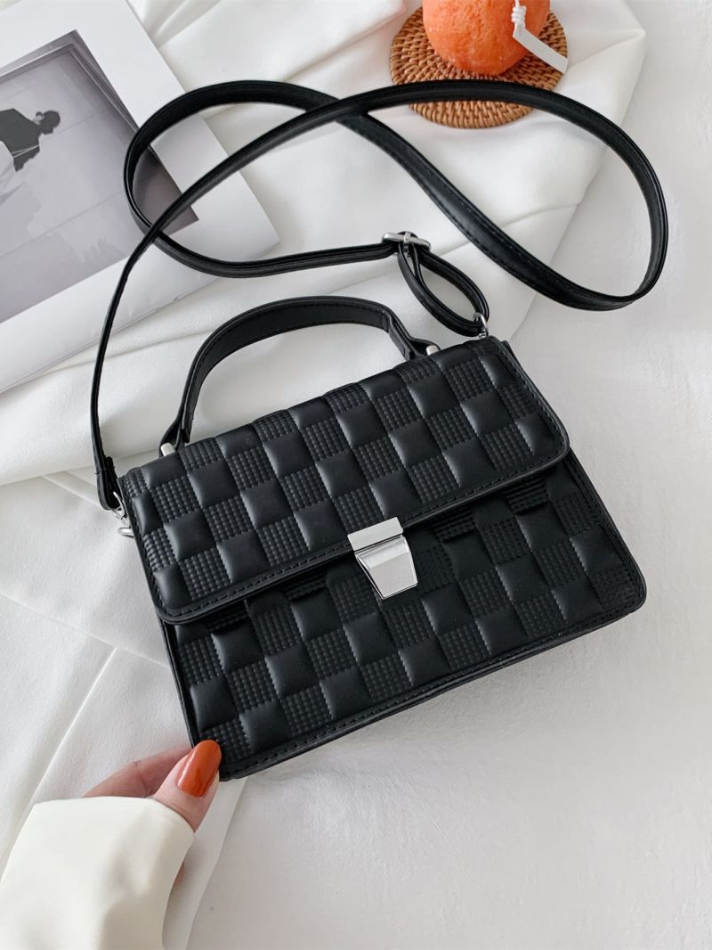 Minimalist Textured Flap Square Bag