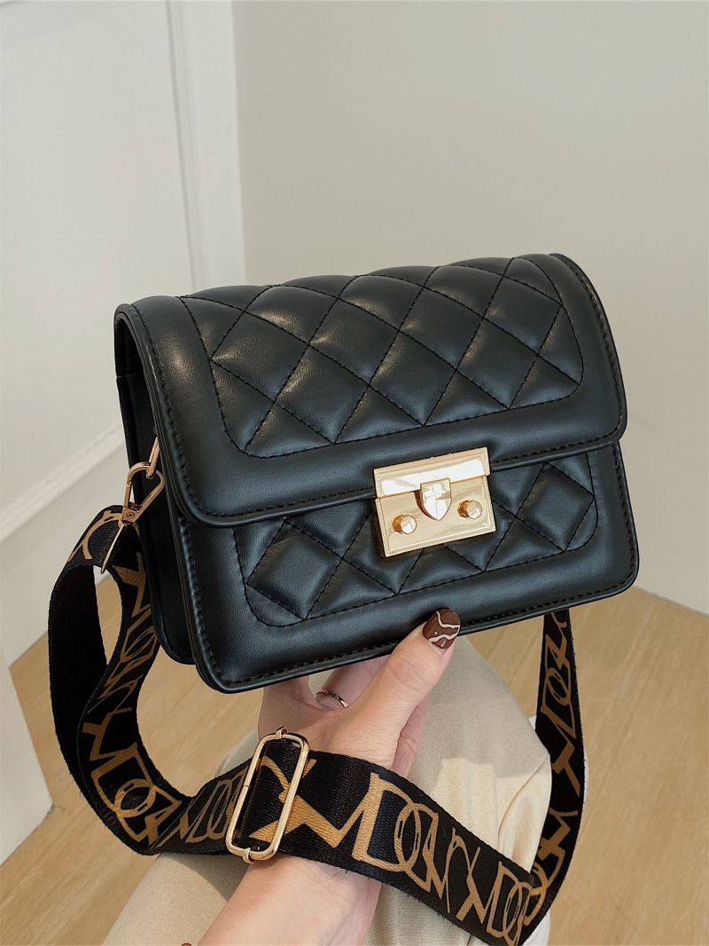 Mini Push Lock Quilted Flap Square Bag