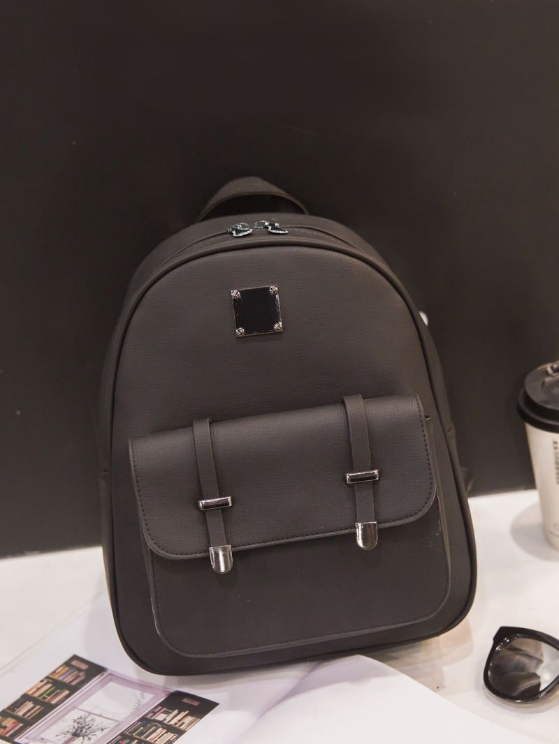 Metal Decor Pocket Front Backpack