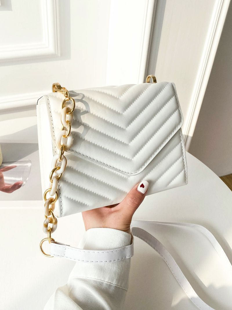 Mini Quilted Pattern Flap Square Bag