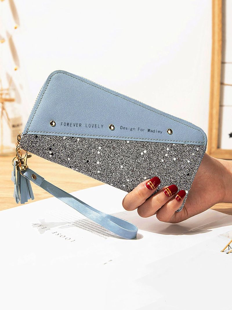 Tassel & Bow Decor Letter Graphic Long Wallet