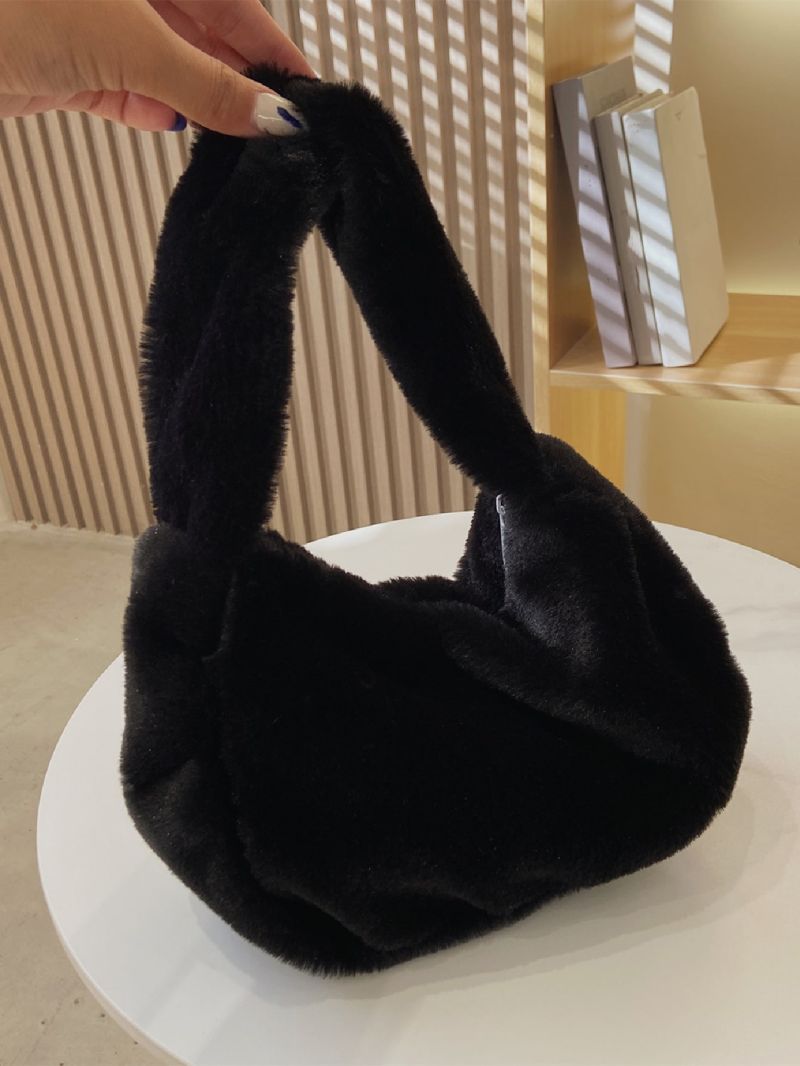 Minimalist Fluffy Top Handle Bag