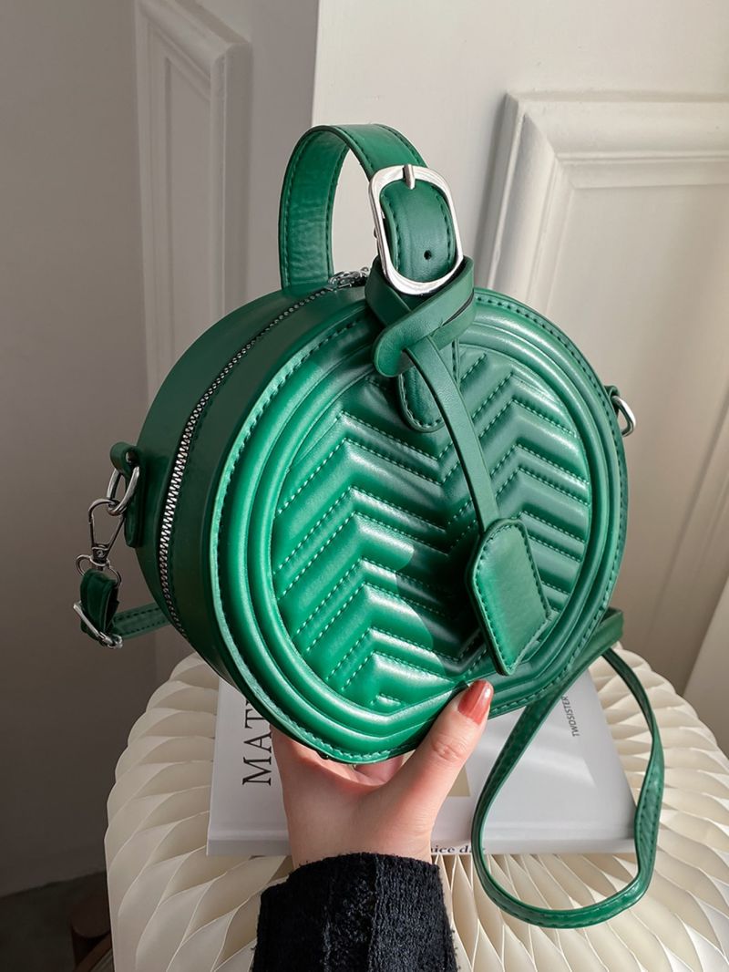 Mini Chevron Zipper Around Box Bag