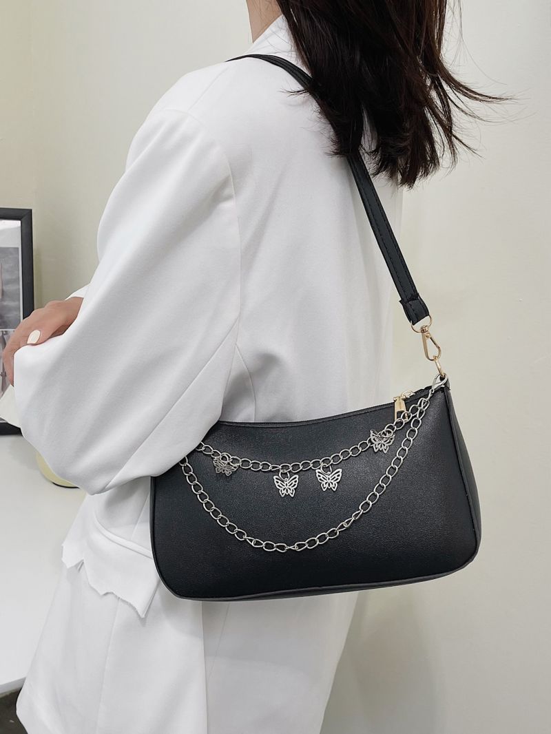 Butterfly & Chain Decor Square Bag