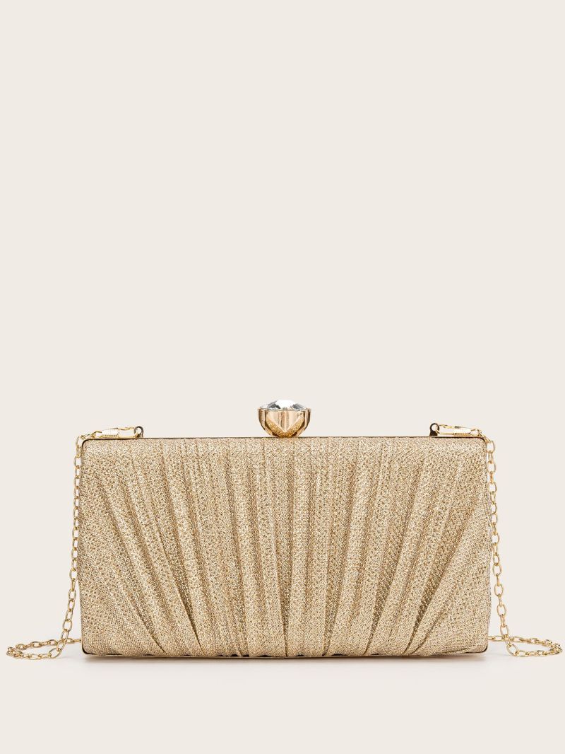 Rhinestone Decor Ruched Detail Box Bag