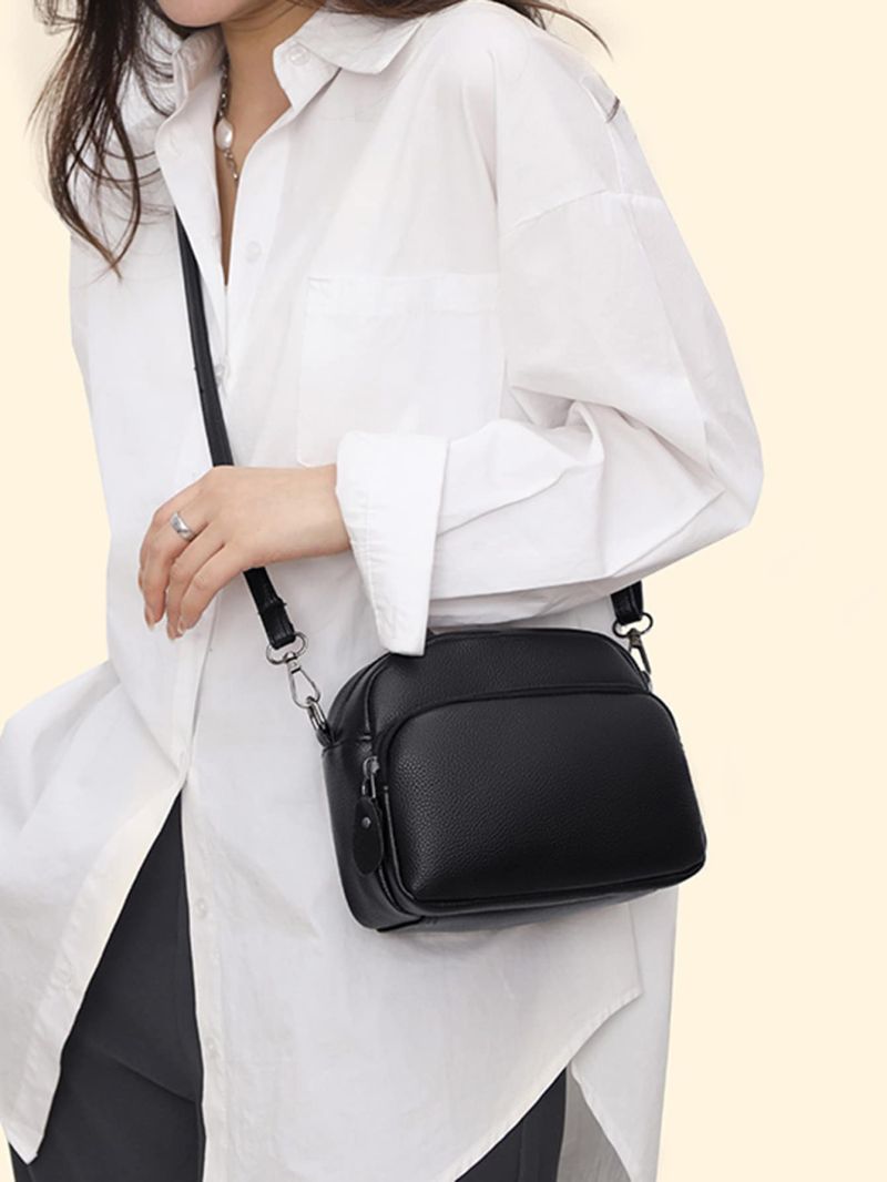 Mini Minimalist Litchi Embossed Dome Bag