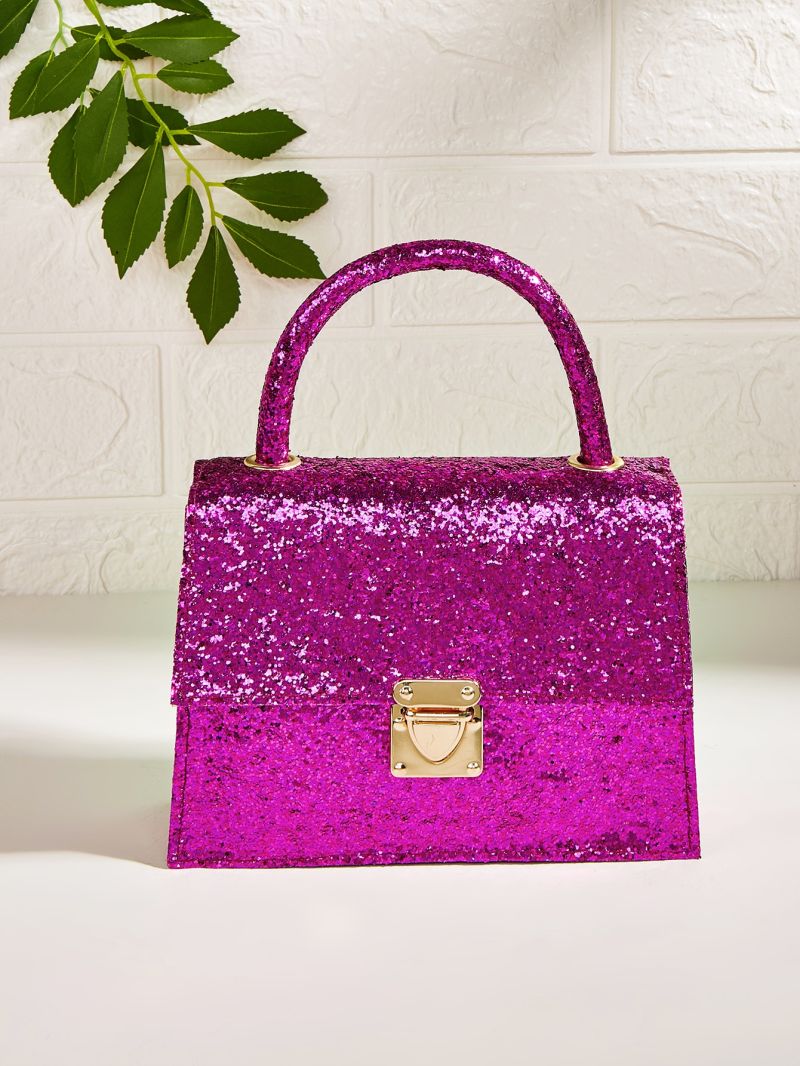 Mini Glitter Sequin Chain Flap Square Bag