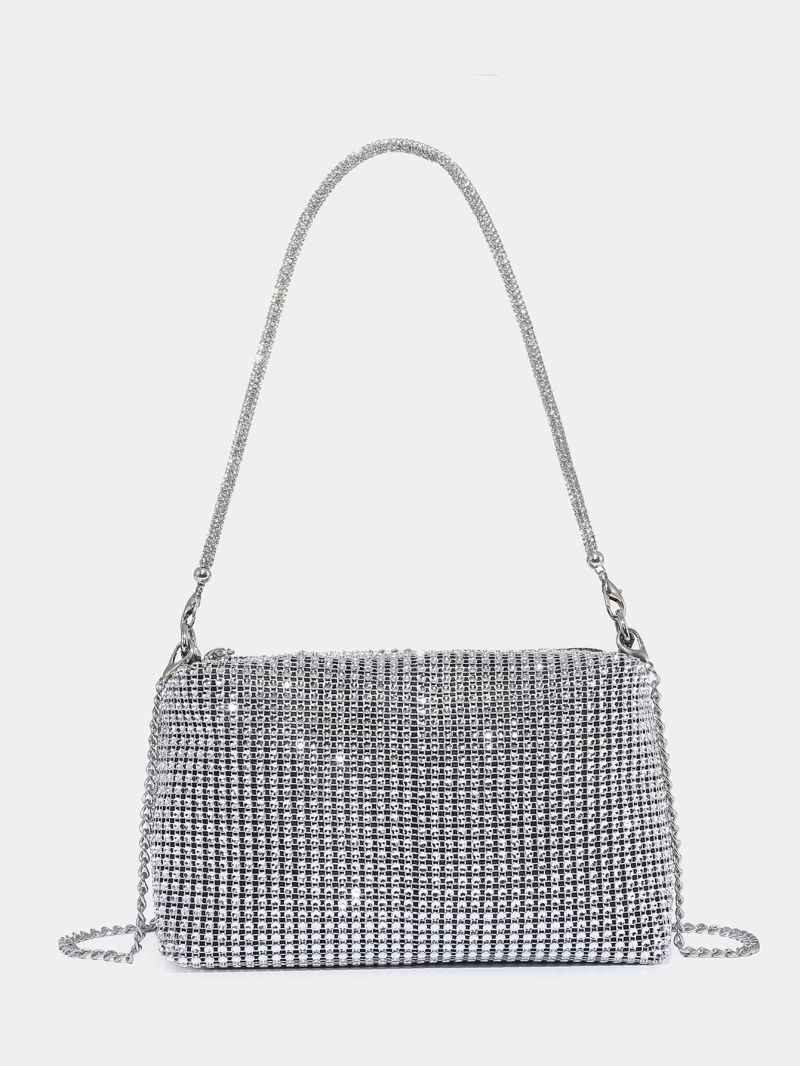 Mini Allover Rhinestone Decor Square Bag