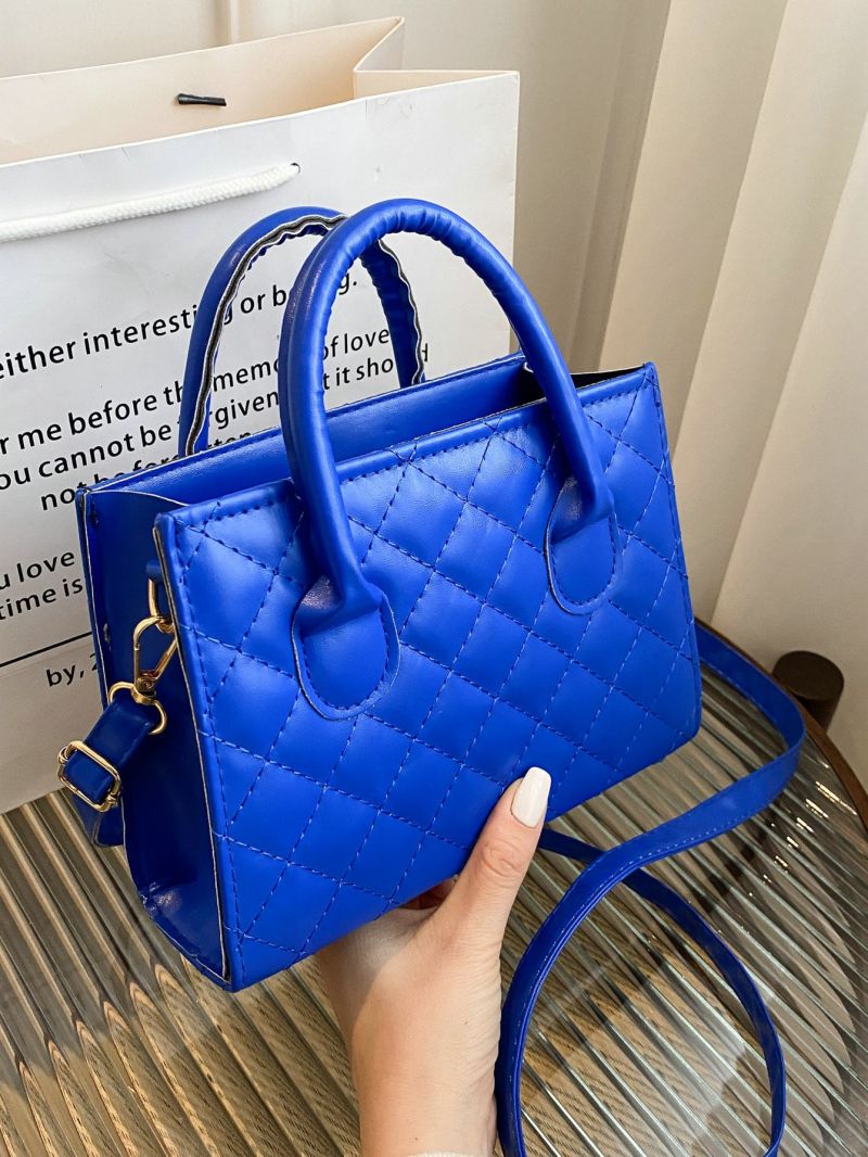 Quilted Double Handle Square Bag