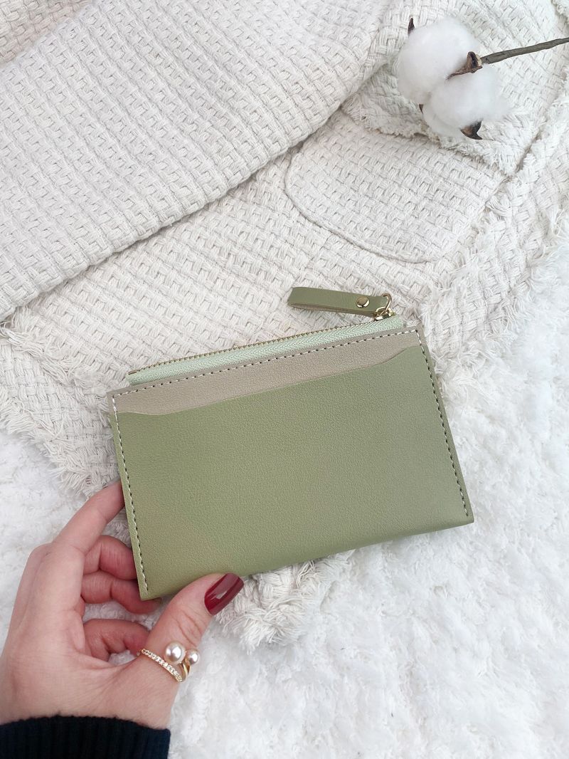 Colorblock Stitch Detail Small Wallet