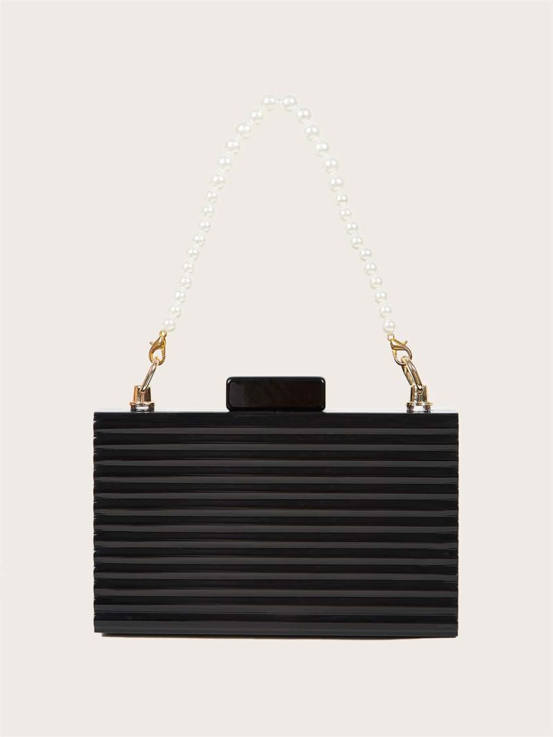 Faux Pearl Decor Box Bag