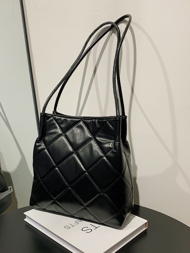 Quilted Shoulder Tote Bag