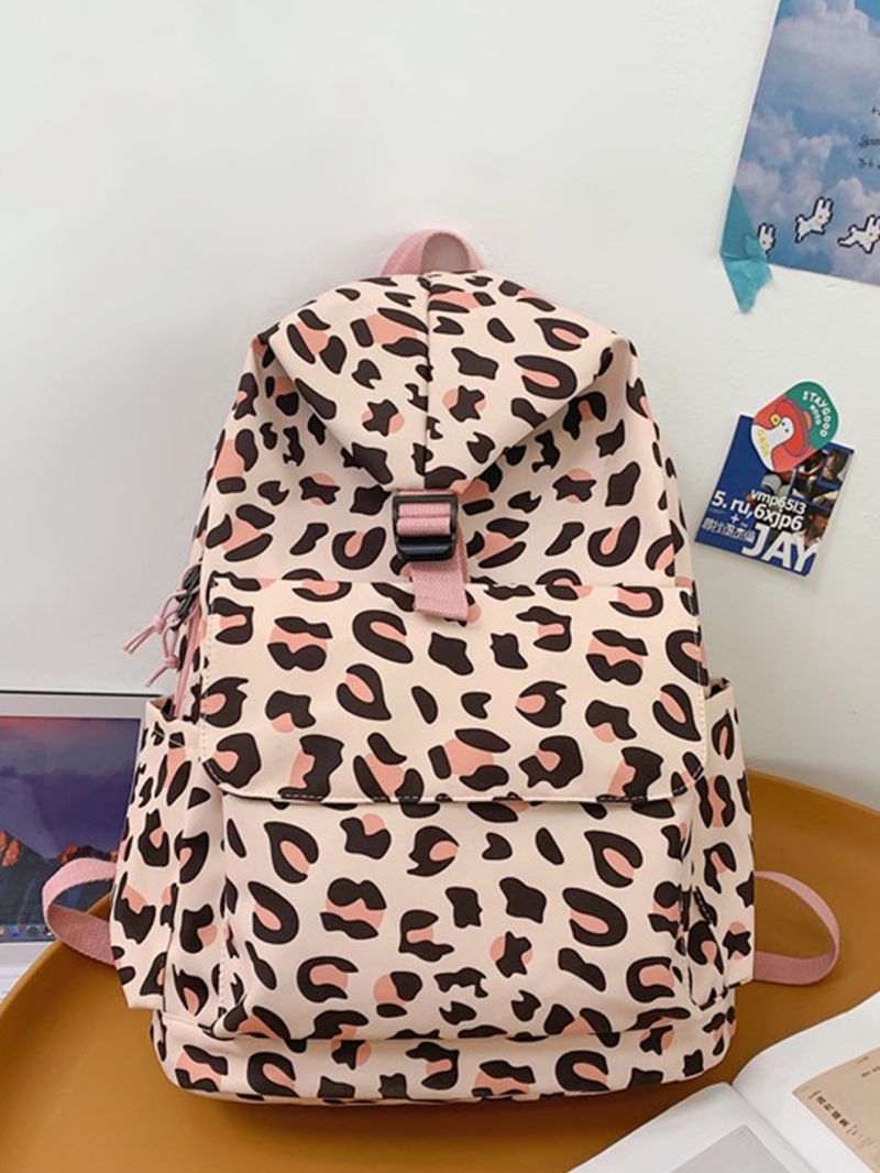 Allover Leopard Large Capacity Backpack