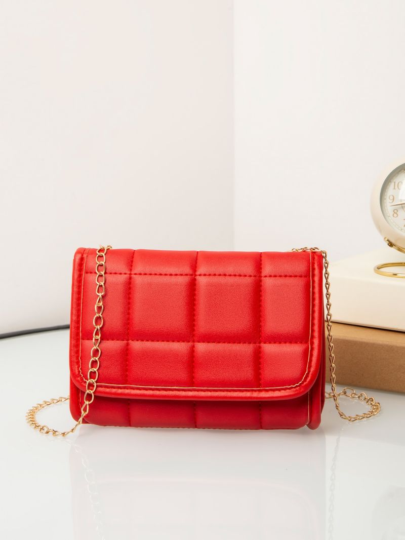 Mini Minimalist Textured Chain Flap Square Bag