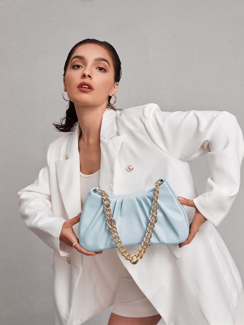 Minimalist Chain Ruched Bag