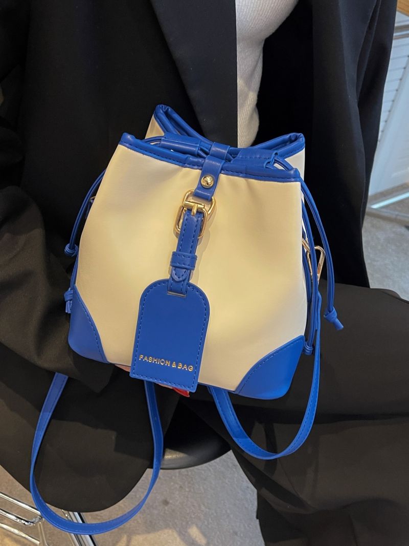 Mini Colorblock Letter Detail Bucket Bag