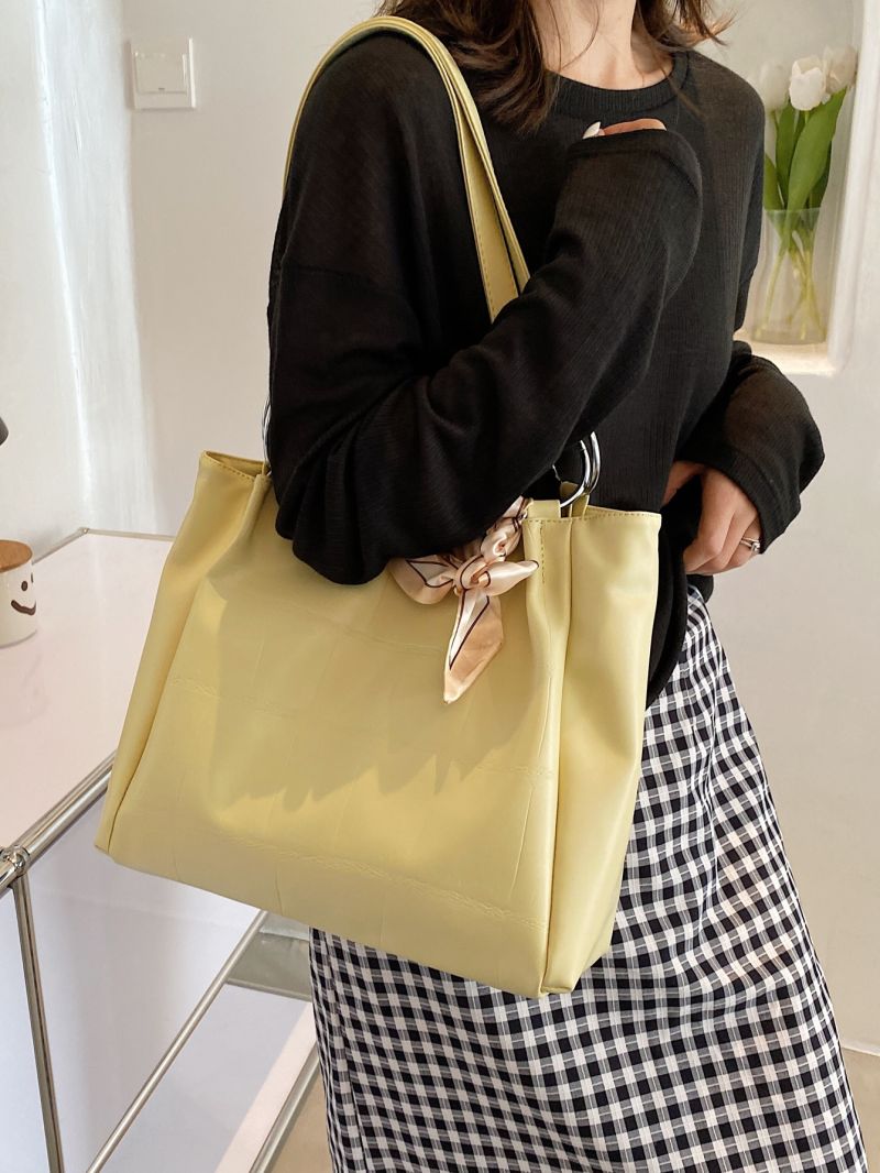 Crocodile Embossed Twilly Scarf Decor Tote Bag