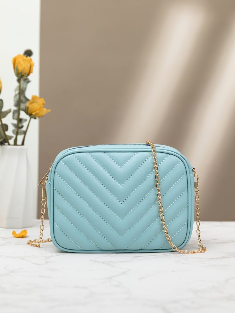 Mini Minimalist Chevron Chain Square Bag