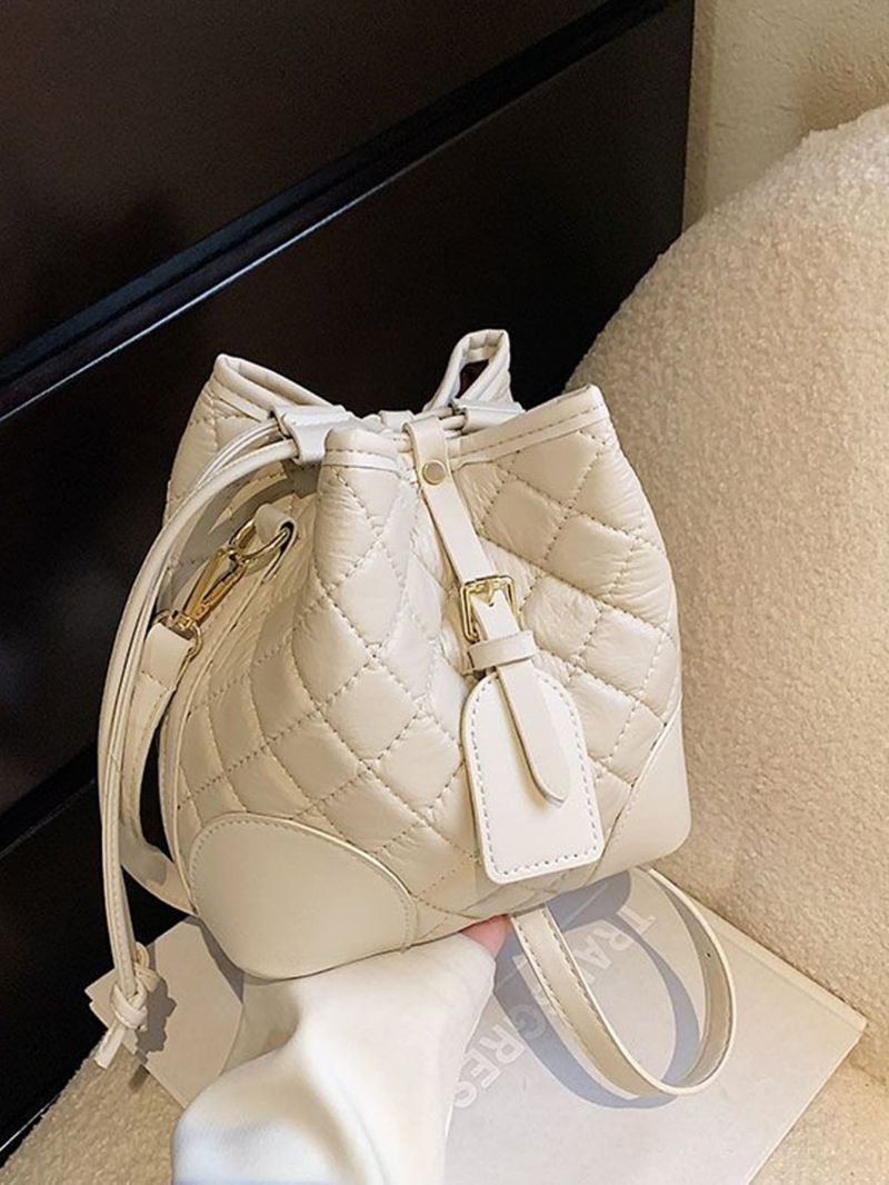 Mini Quilted Buckle Decor Bucket Bag