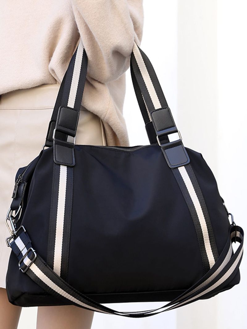 Contrast Trim Large Capacity Duffel Bag