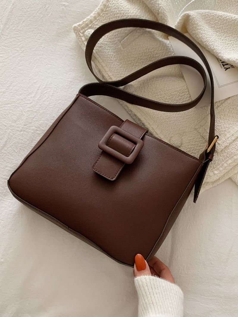 Minimalist Buckle Bucket Bag