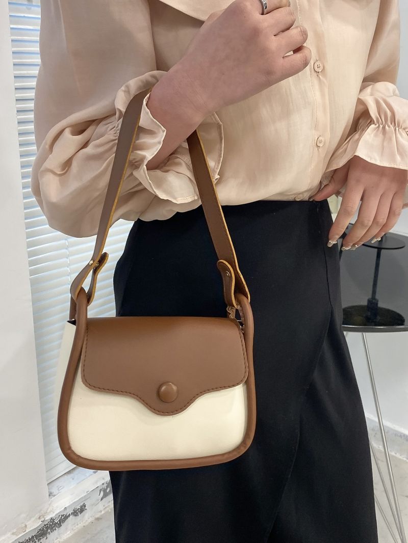Mini Two Tone Snap Button Snap Button Saddle Bag