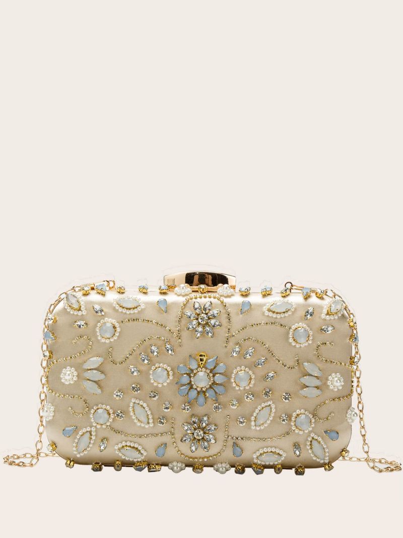Mini Rhinestone Decor Chain Box Bag