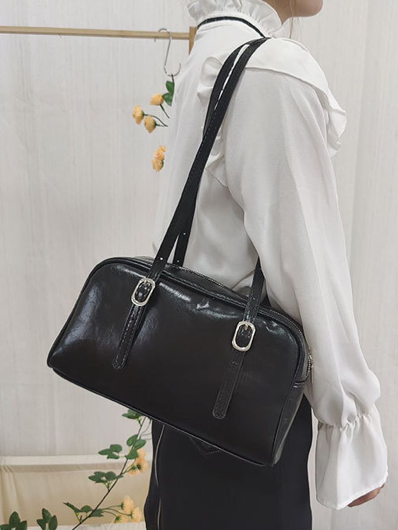 Minimalist Buckle Detail Bucket Bag