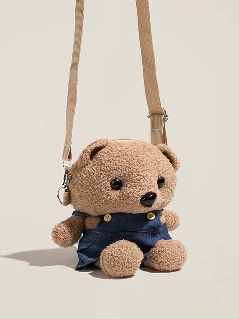 Cartoon Bear Design Fuzzy Novelty Bag