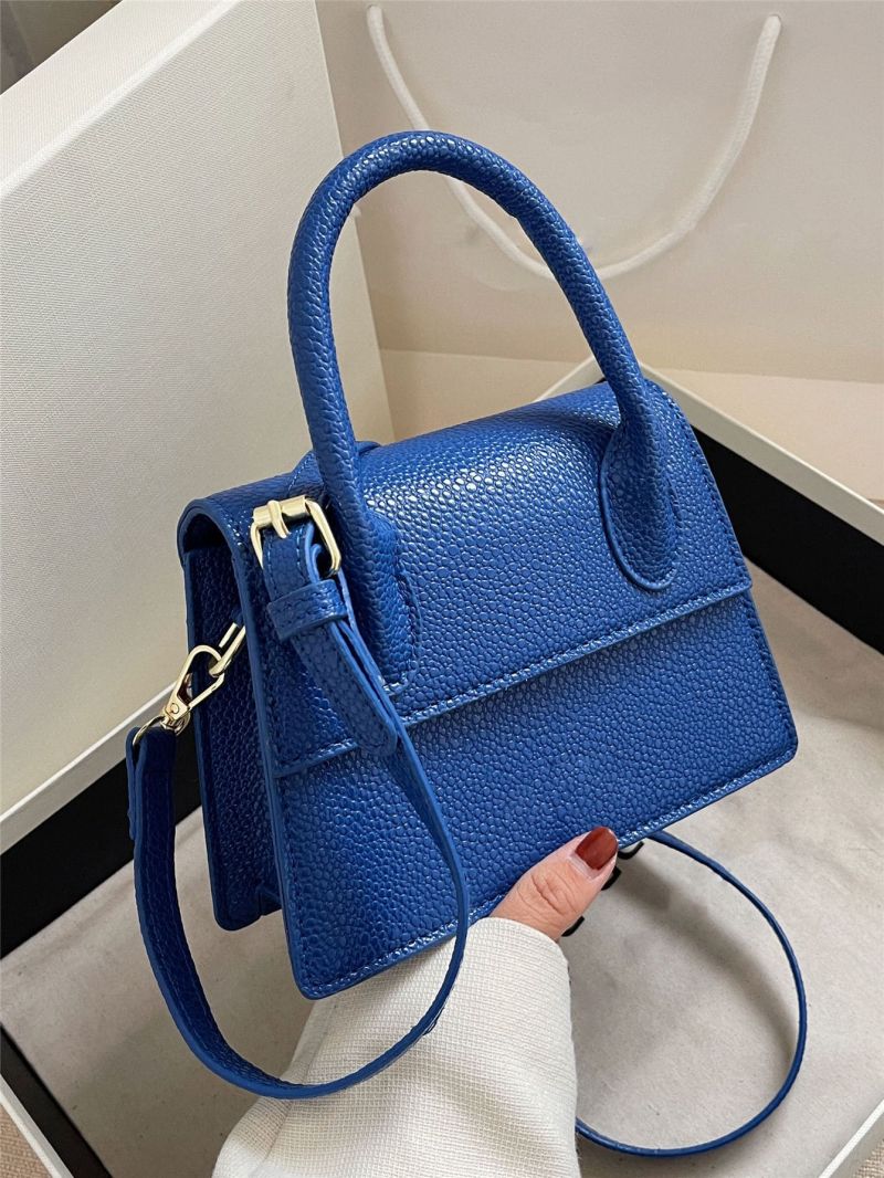 Mini Litchi Embossed Flap Square Bag