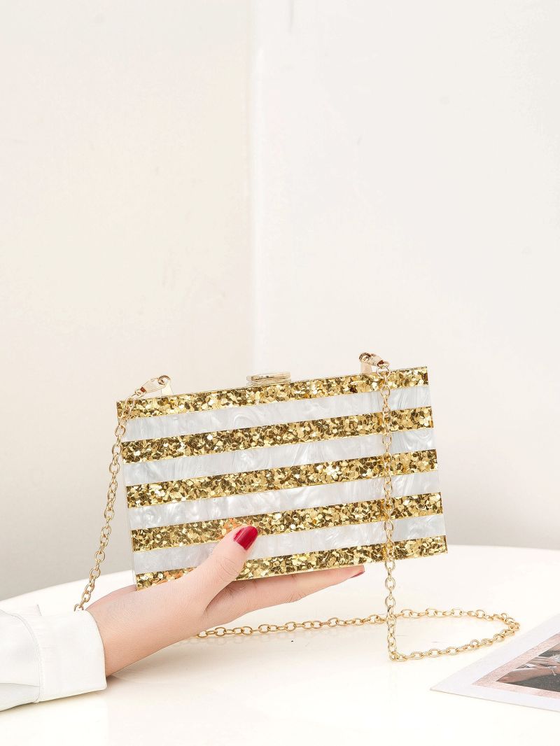 Mini Colorblock Chain Box Bag
