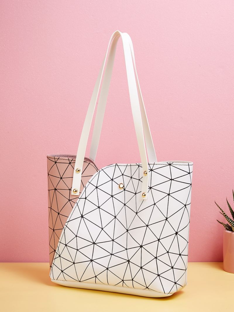 Geo Print Shoulder Bucket Bag