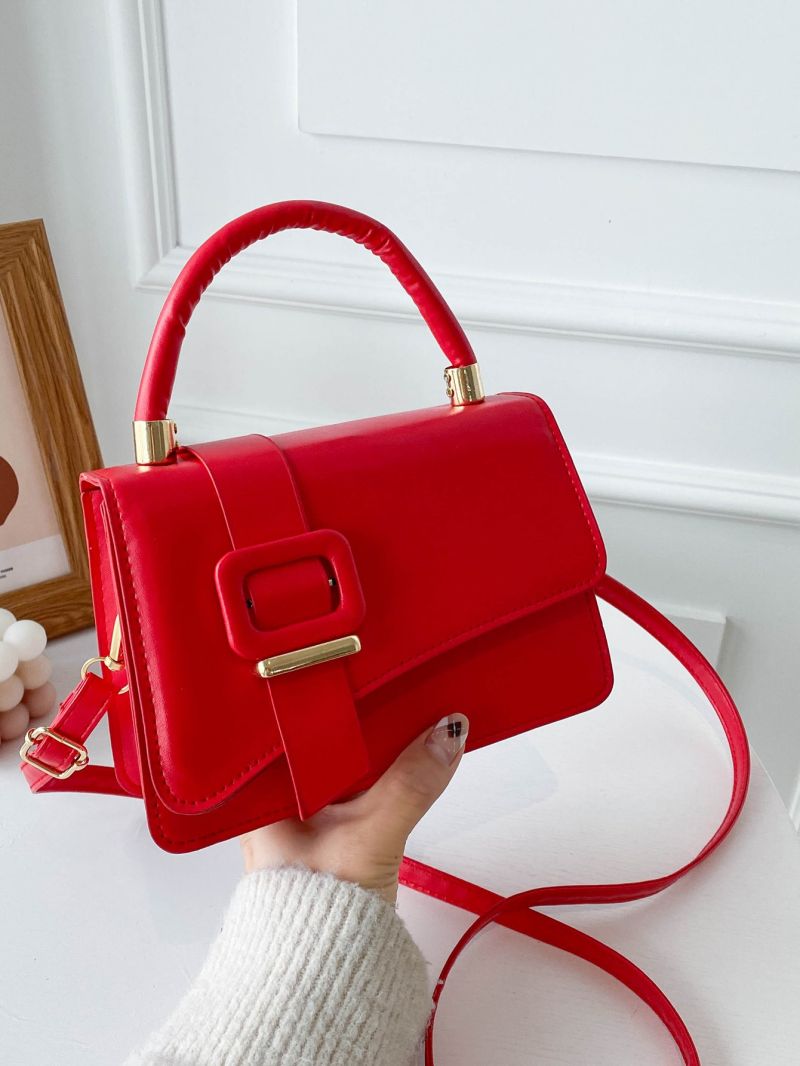 Mini Metal Buckle Decor Flap Square Bag