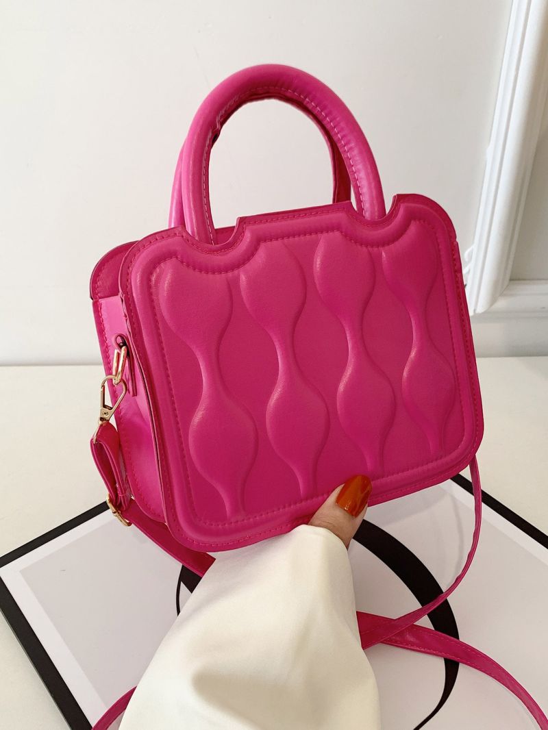 Mini Textured Double Handle Square Bag