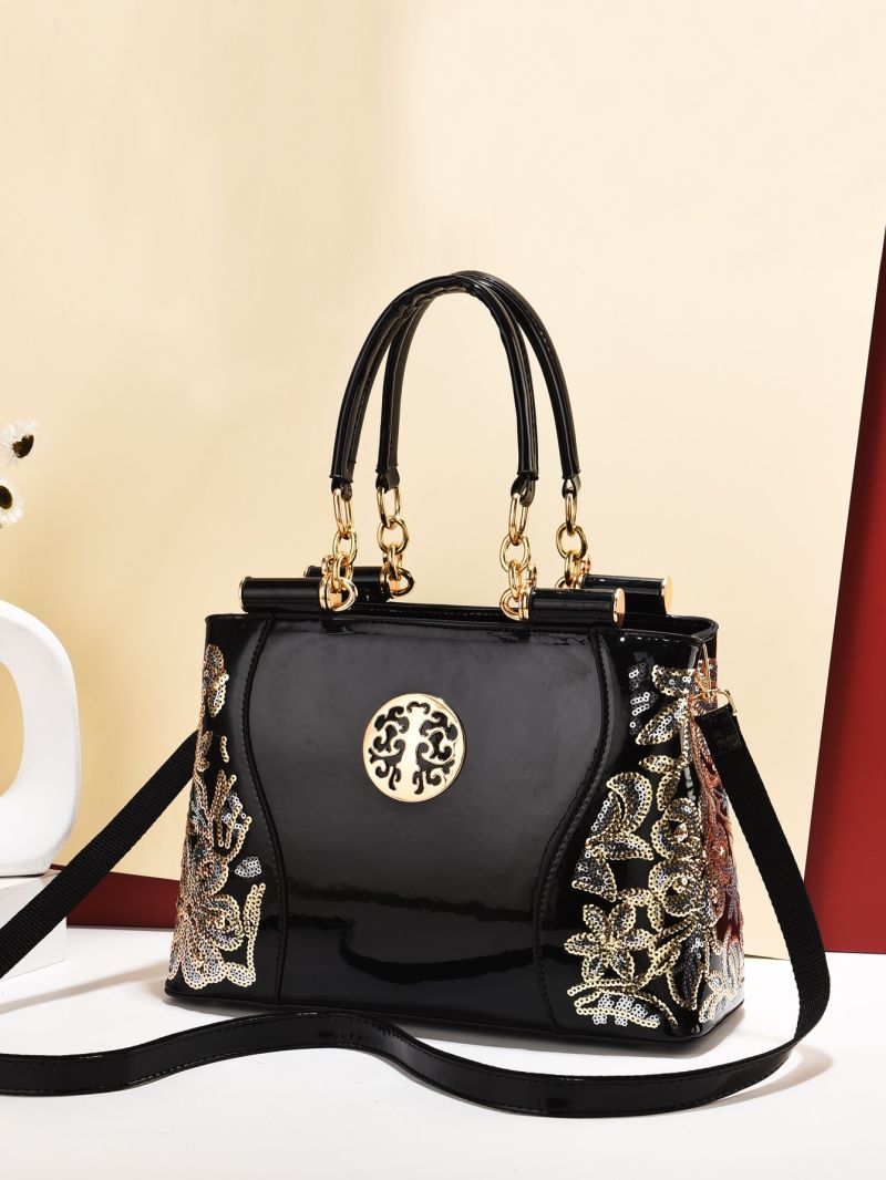 Metal Detail Shoulder Tote Bag