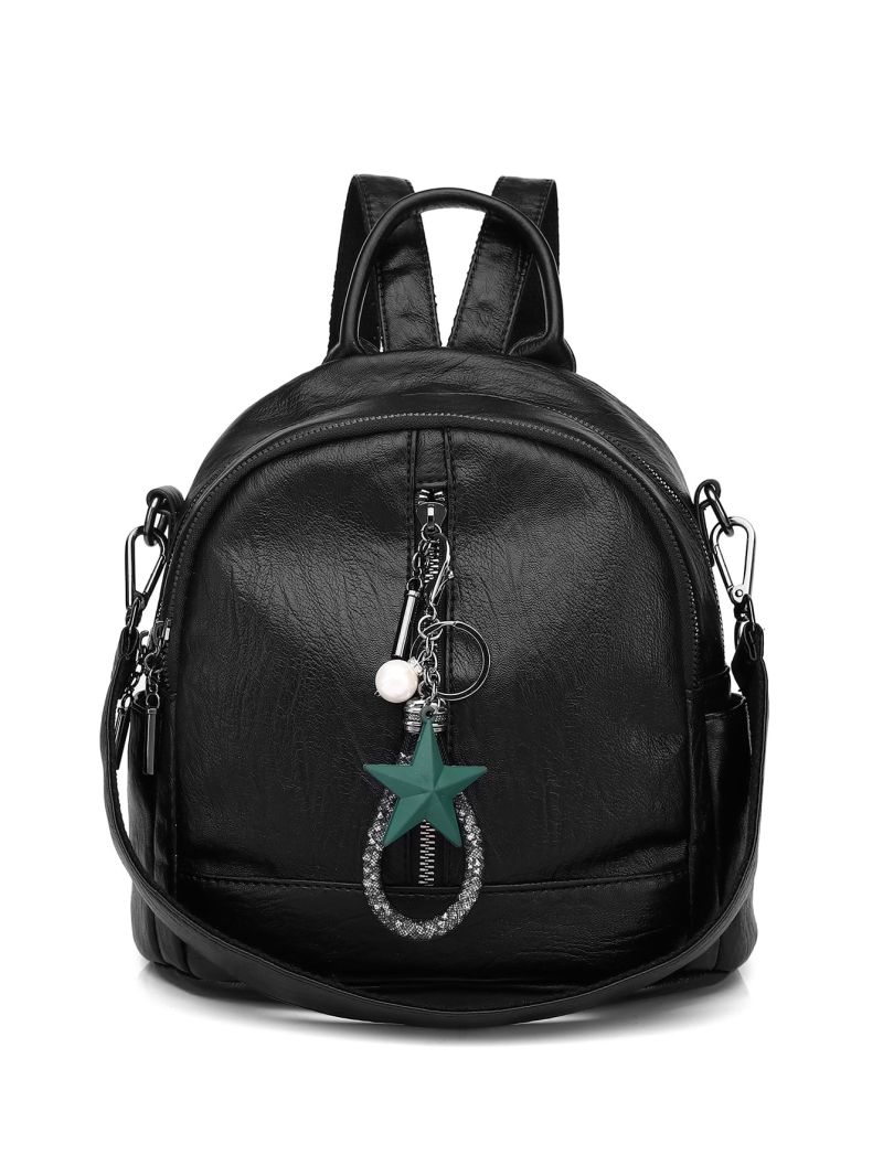 Minimalist Curved Top Backpack With Bag Charm