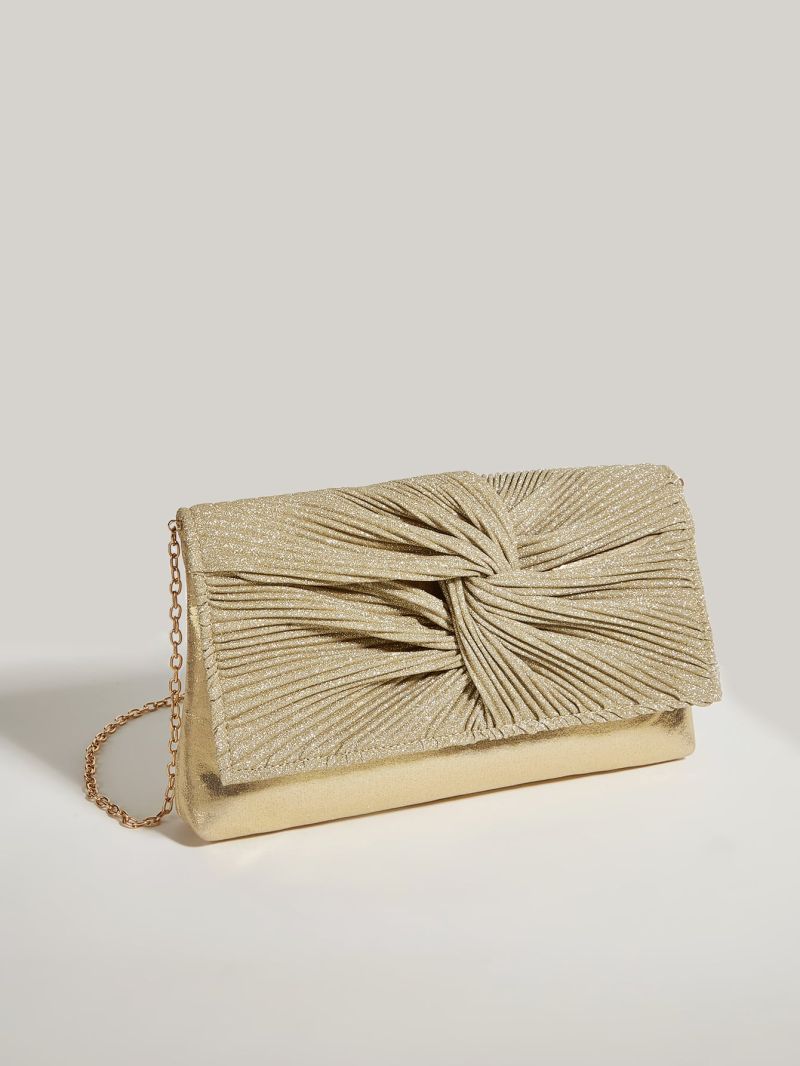 Minimalist Glitter Ruched Square Bag