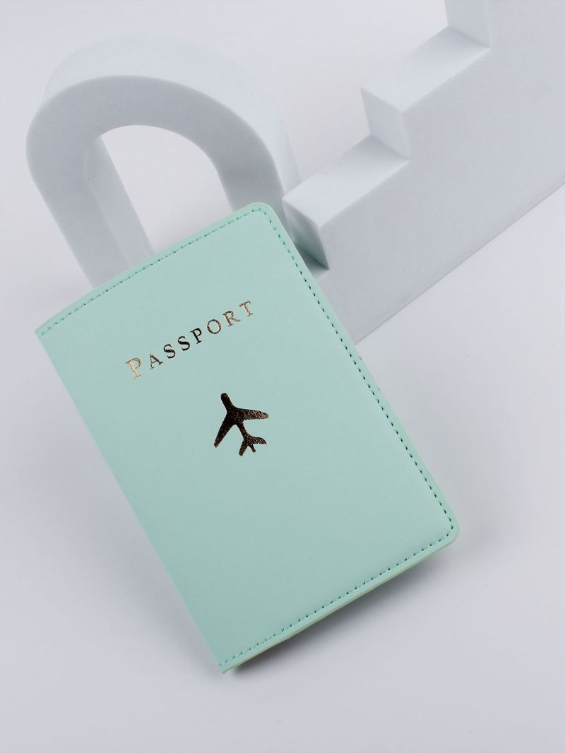 Plane & Letter Graphic Passport Case